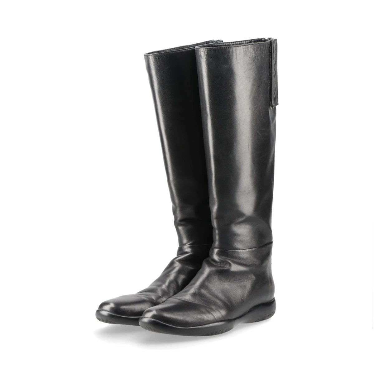 美品【プラダスポーツ】アメリカズカップロングブーツレザー 黒35.5