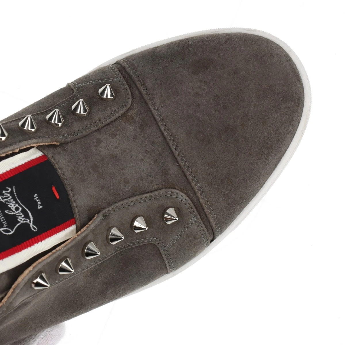 美品✴︎ルブタン✴︎ドレスシューズ スリッポン スパイク グレー 42 27cm