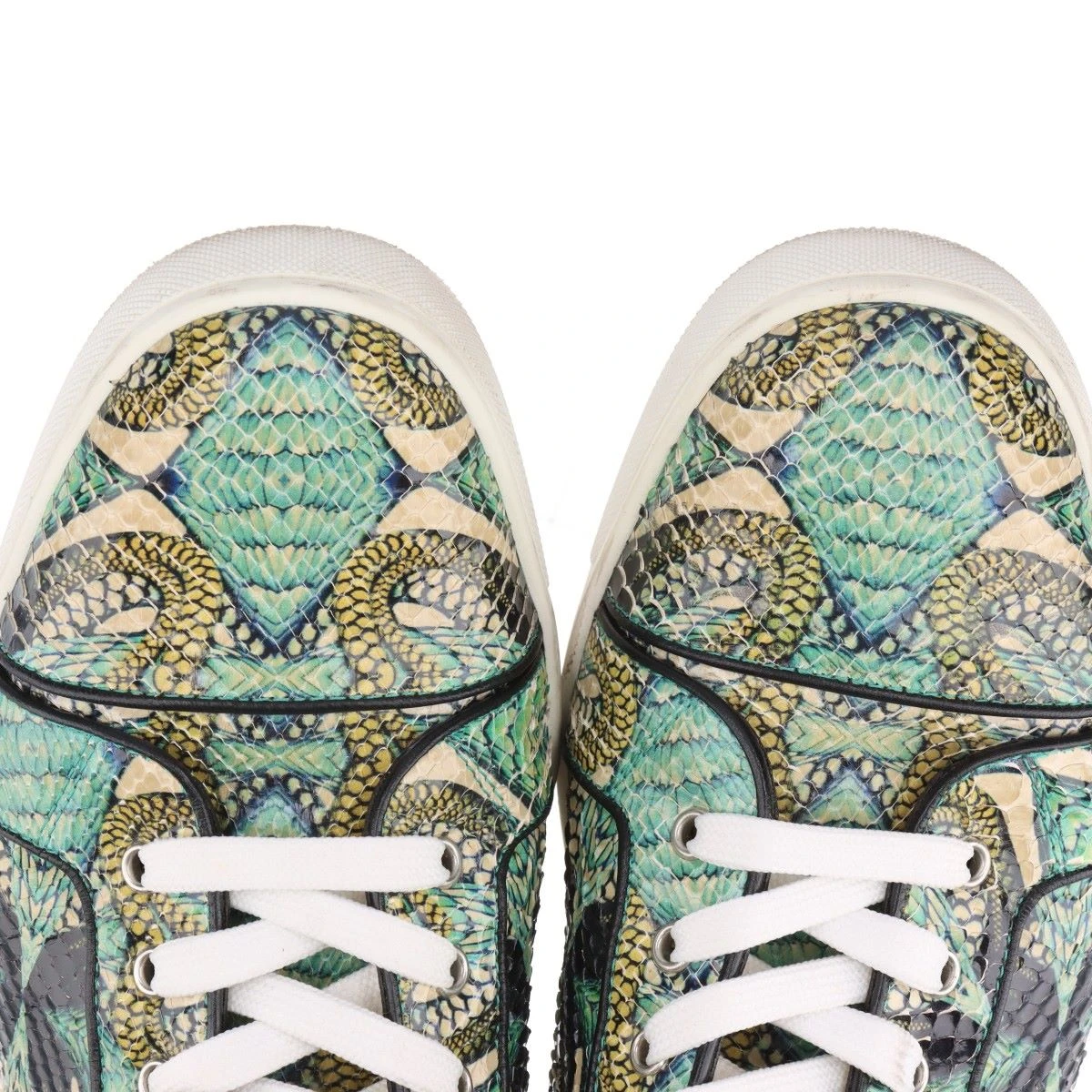 クリスチャンルブタン レザー×パイソン ハイカットスニーカー 42