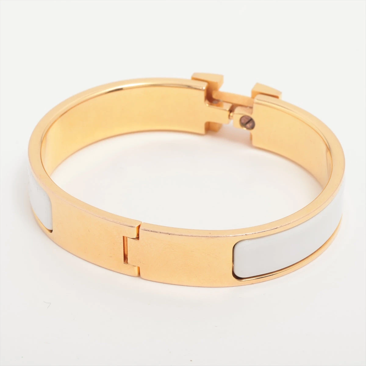 エルメス クリックHファン バングル GP ゴールド×ホワイト A3279532