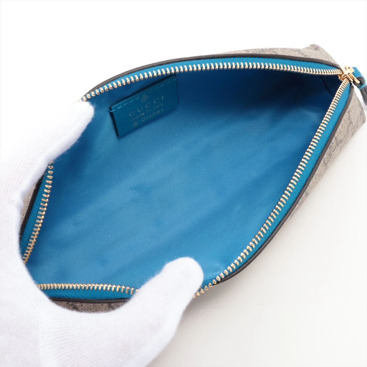 【新品未使用GUCCI×Disney Donald ペンケース ベージュ/ブルー グッチ×ディズニー・ドナルドペンケース/質屋 さのや ブランド