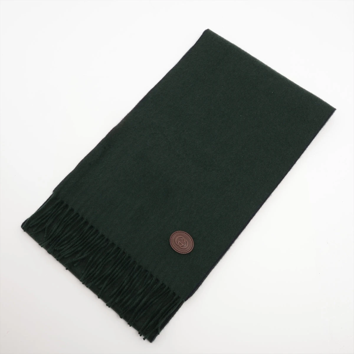 グッチ 764388 GG マフラー 27×200cm カシミヤ ネイビー×グリーン 