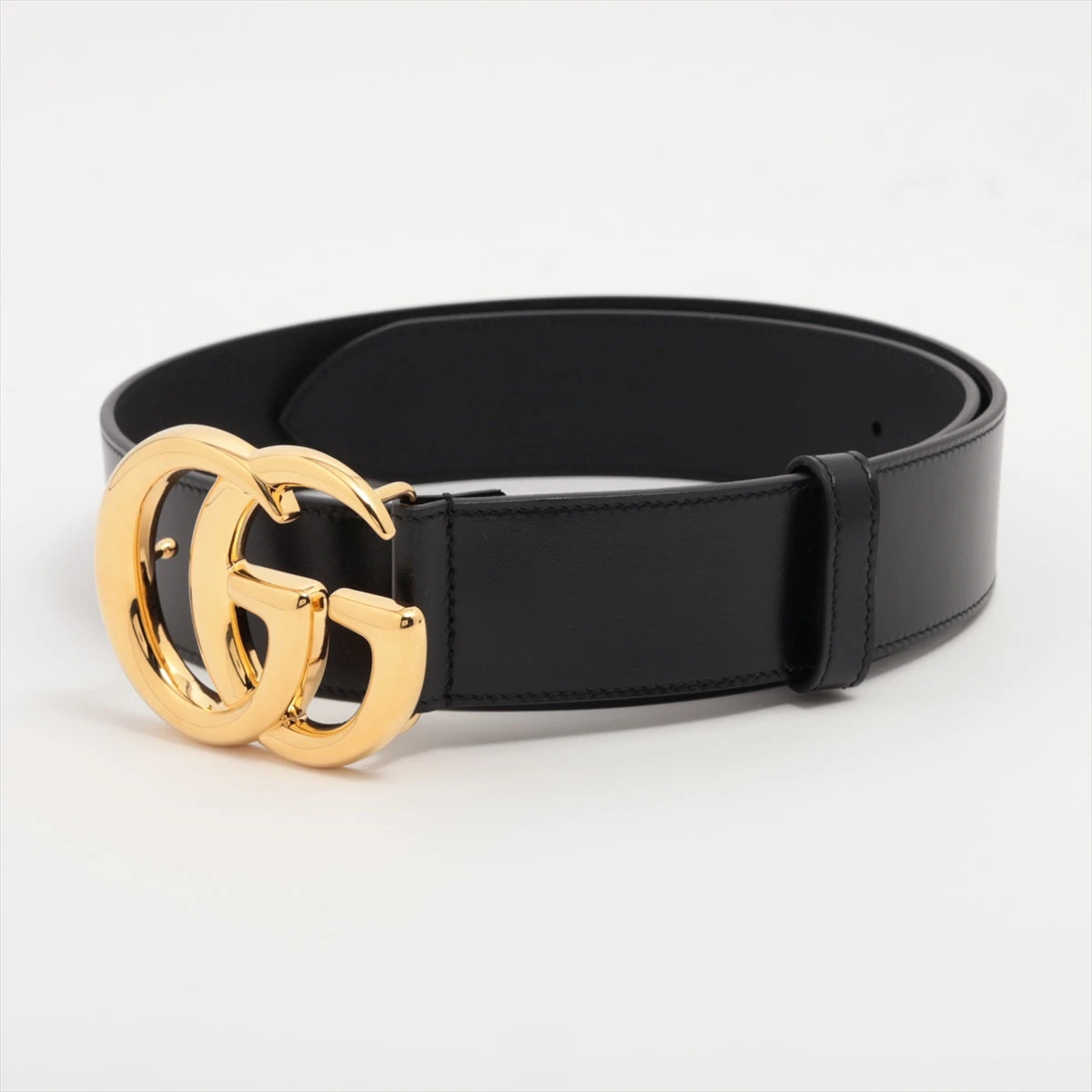 グッチ 406831 GGマーモント ベルト 80・32 レザー×GP ブラック  