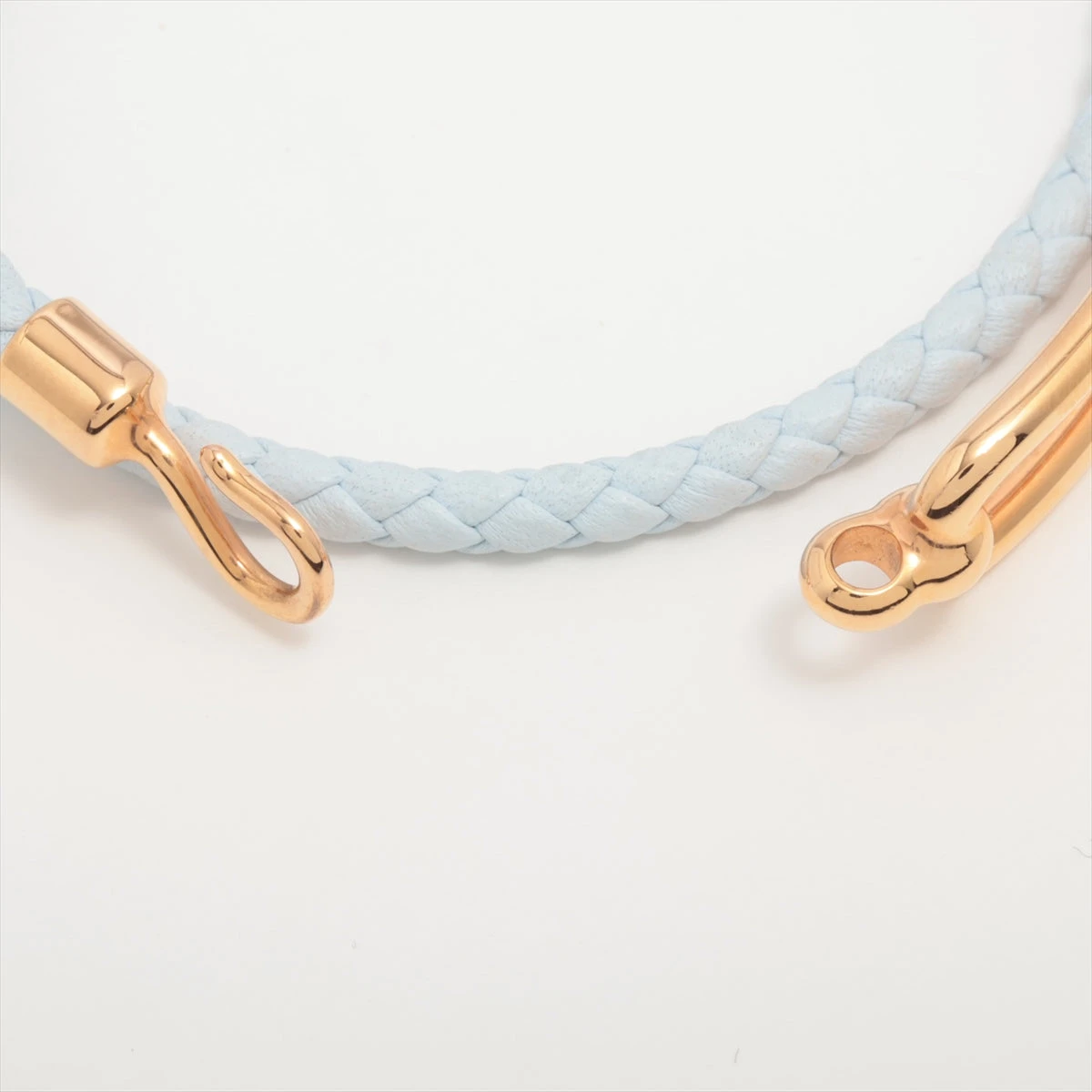 エルメス ルリ ドゥブルトゥール LF1221 ブレスレット GP×革 ブルー