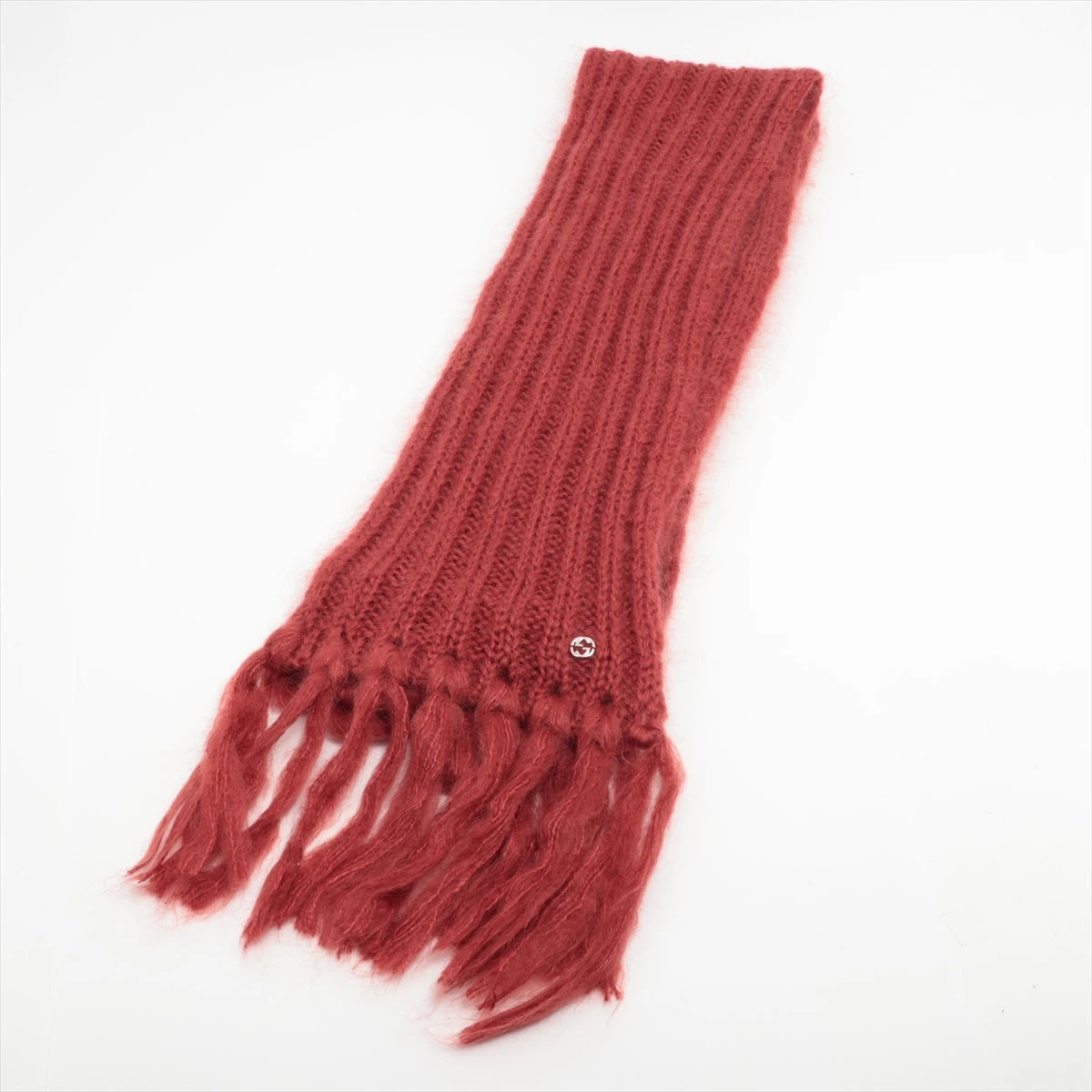 グッチ 331994 インターロッキングG マフラー モヘア×シルク ボルドー  