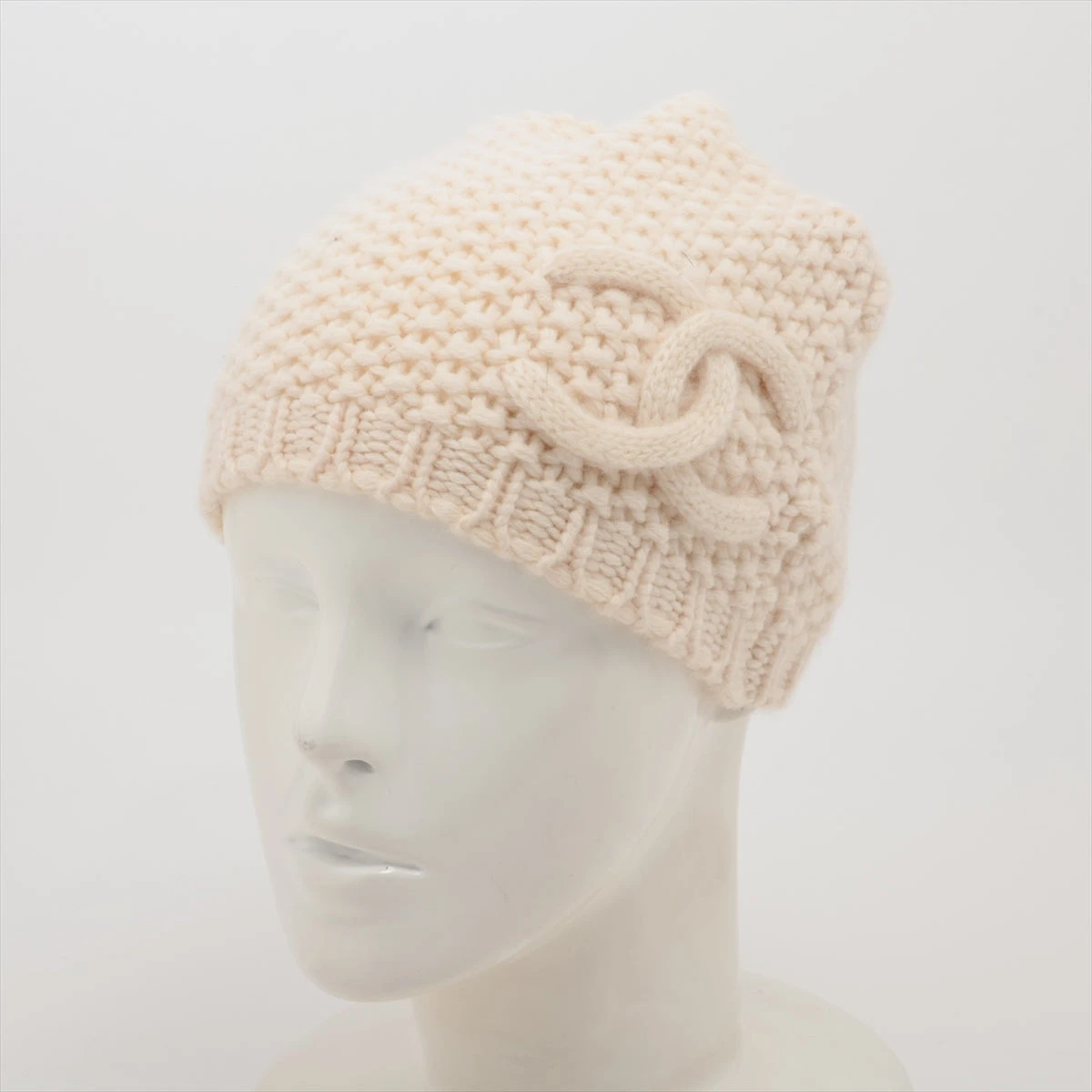 シャネル スポーツライン ニットキャップ カシミヤ アイボリー