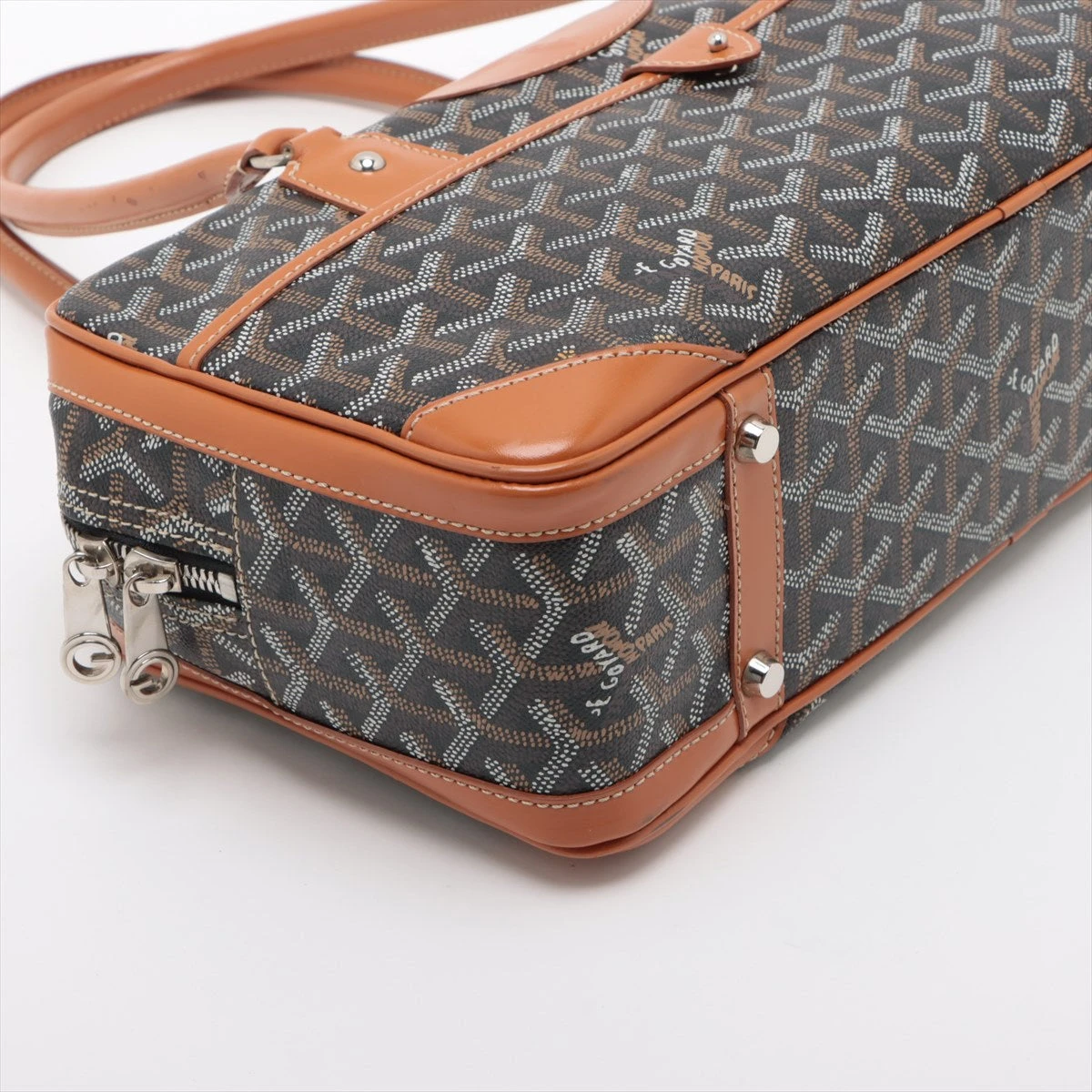 GOYARD ショルダーバッグ ブラウン ゴヤール サンマルタン PVC×レザー ショルダーバッグ ブラウン