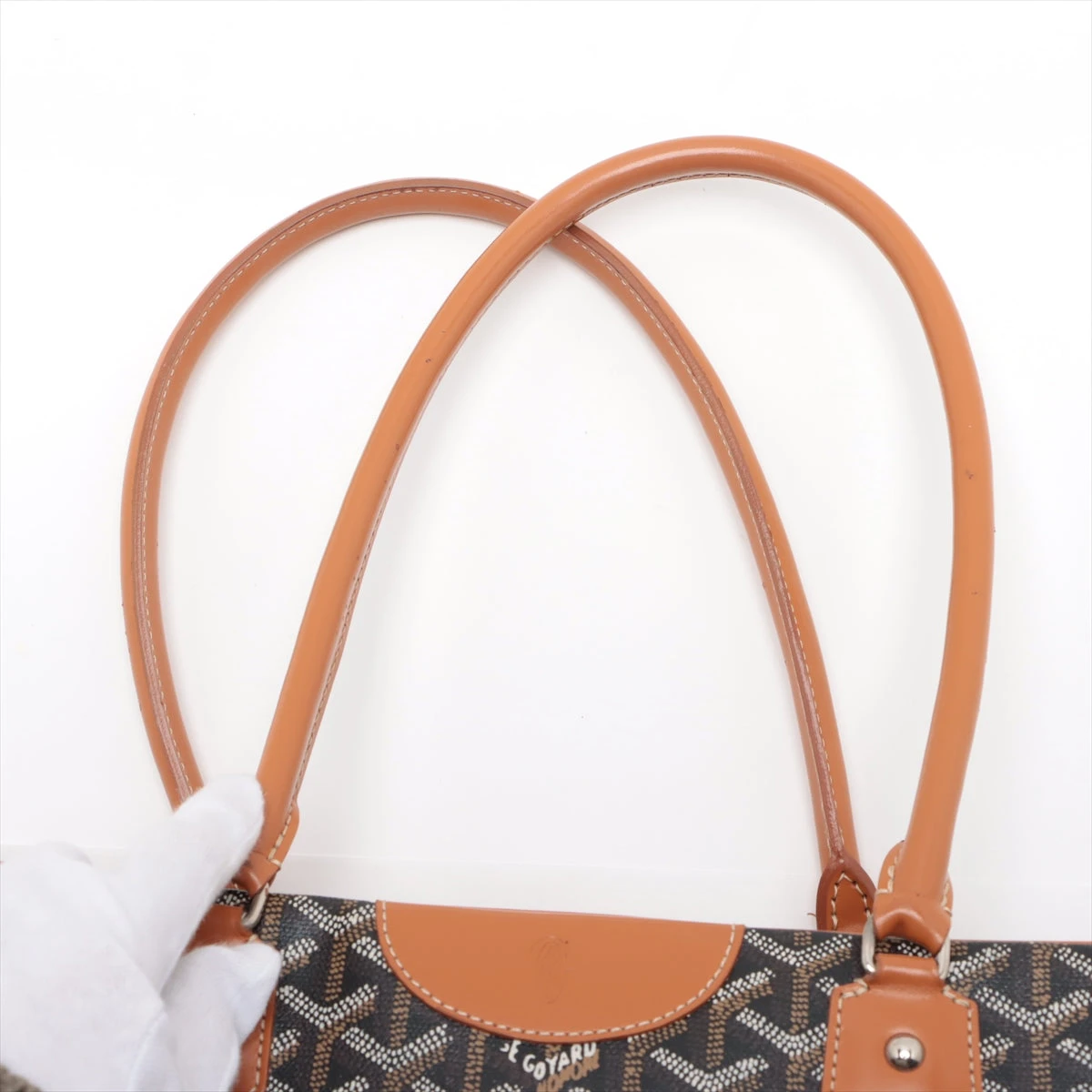 ゴヤール サンマルタン PVC×レザー ショルダーバッグ ブラウン