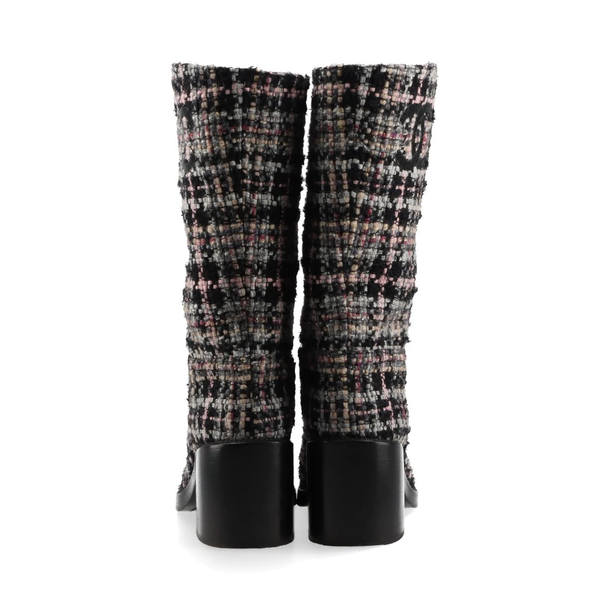 シャネル ココマーク 22AW レザー×ファブリック ロングブーツ 36.5C