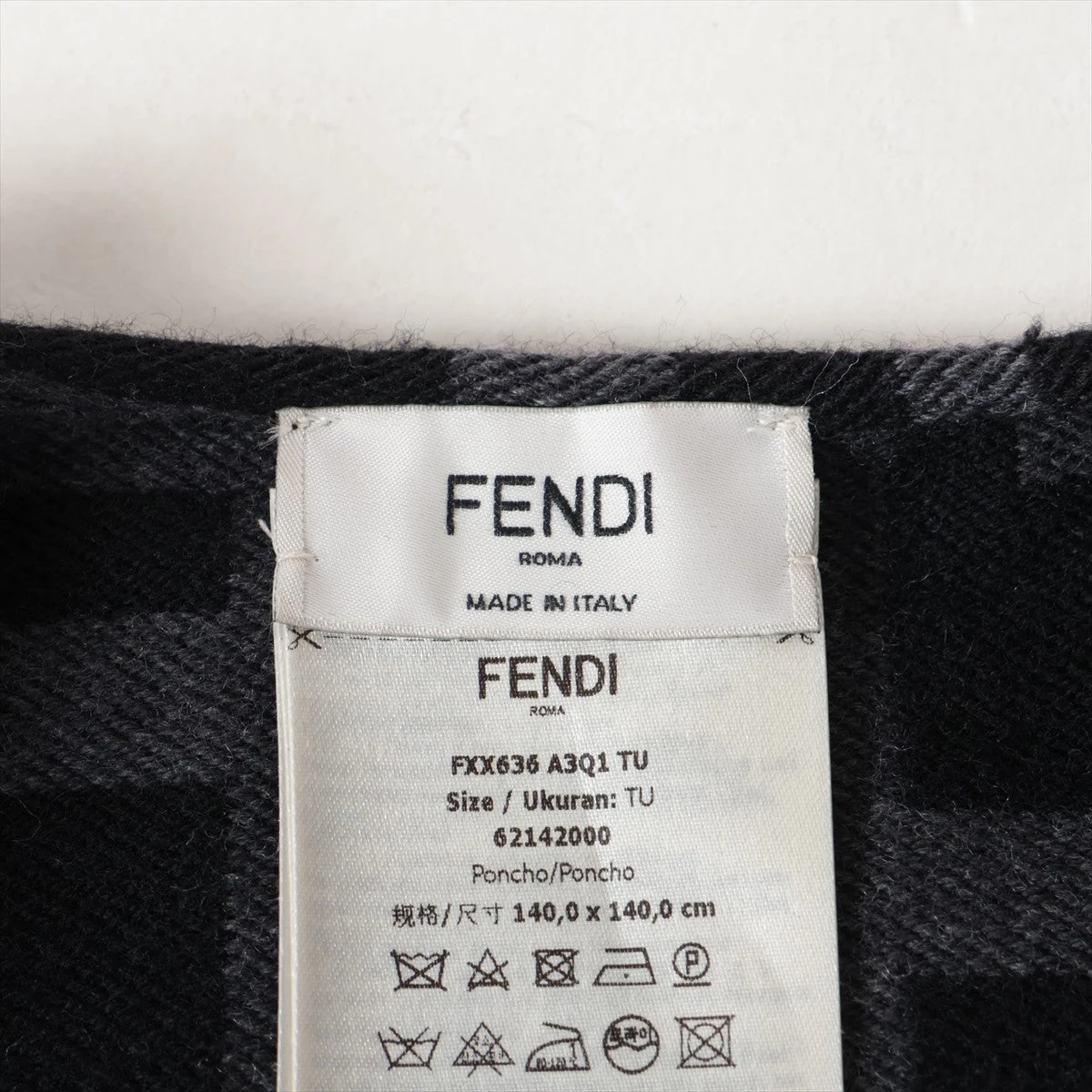 フェンディ ズッカ ウール×シルク ポンチョ TU レディース