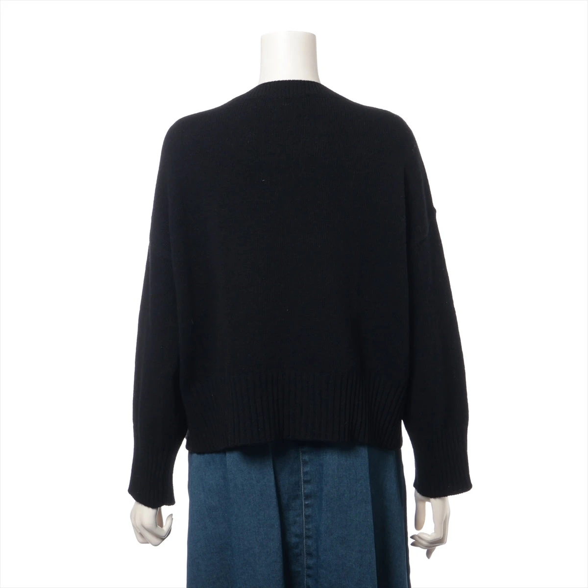 ヴァレンティノ レース装飾　ブラック　ウールニット ヴァレンティノ - VALENTINO | Knit Poncho Wool Cashmere-Off