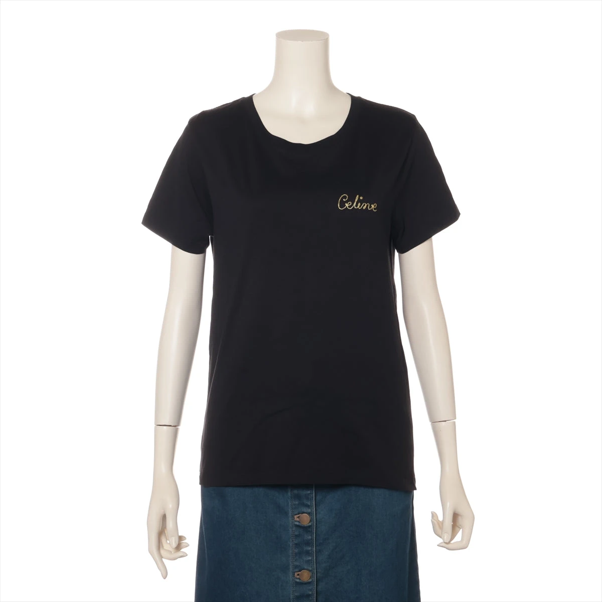 CELINE Tシャツブラック 黒セリーヌ未使用ロゴコットンLサイズ