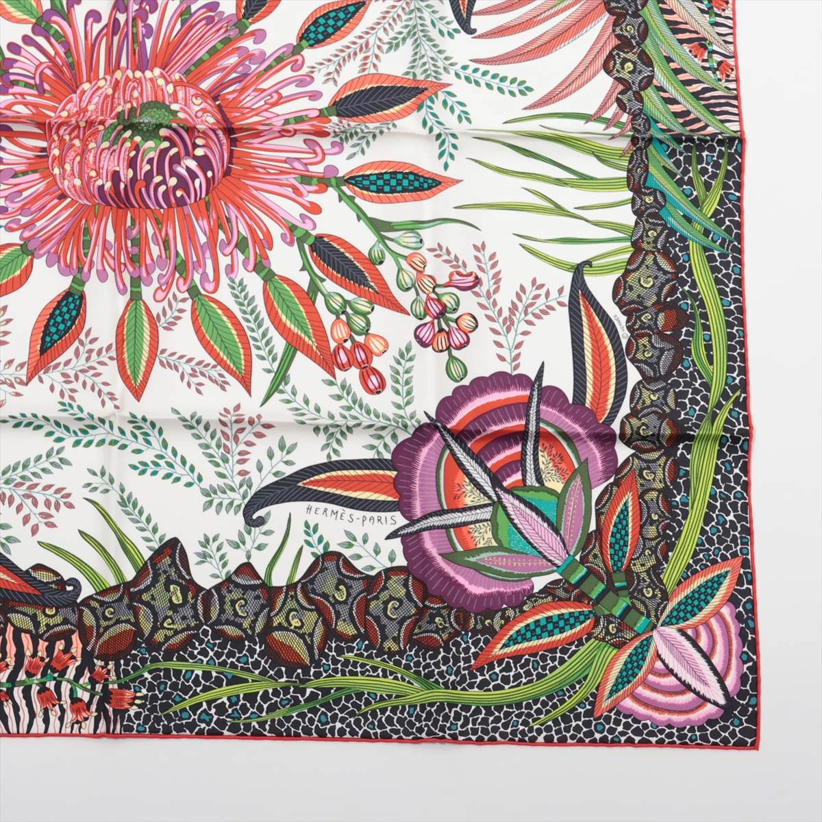 希少　新品未使用　エルメス　スカーフ　カレ90　南アフリカの花々　シルク エルメス カレ90 FLOWERS OF SOUTH AFRICA 南アフリカの花々 スカーフ