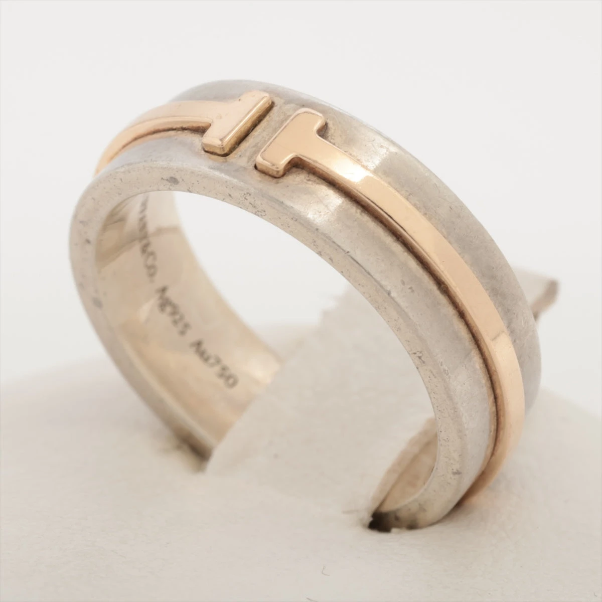 【gemini】ティファニー T TWOナロー リング ゴールド×シルバー ティファニー T TWOナロー リング 925×750 7.0g ゴールド×シルバー
