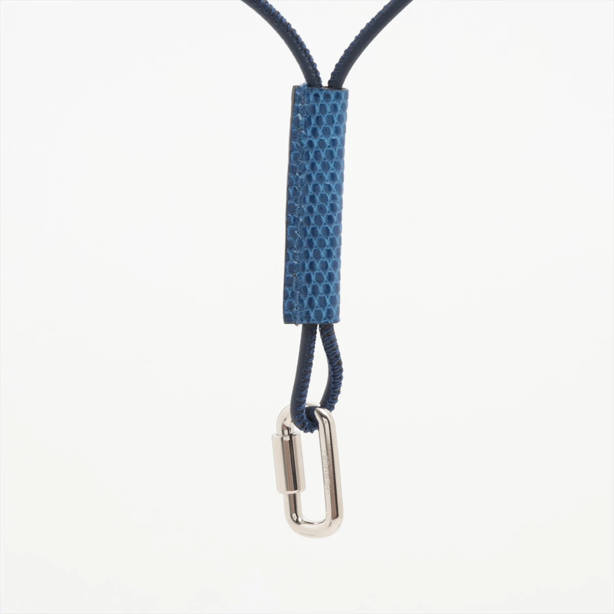 エルメス キュリオジテ ネックレス GP×リザード ブルー A3290537｜中古  