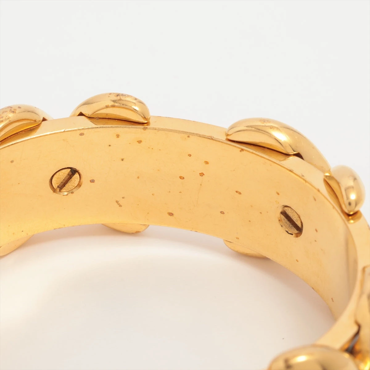 エルメス クロス バングル GP×革 ゴールド×グリーン A3292316