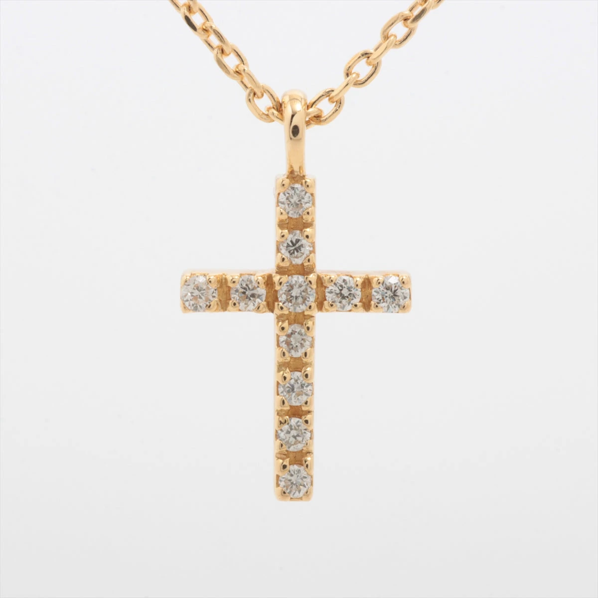 エテ クロス ダイヤ ネックレス K18(YG) 1.7g 0.03 A3290931｜中古 