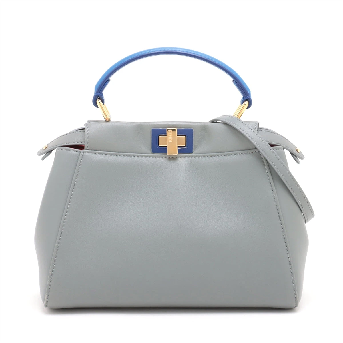 FENDI ブルーグレーショルダーバッグ