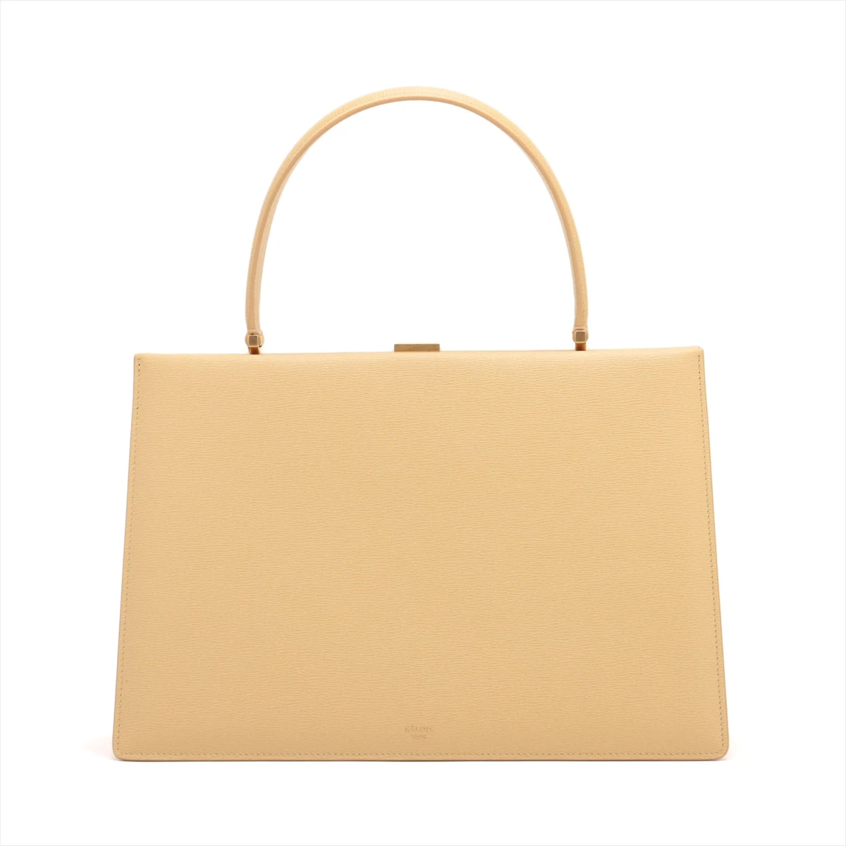 セリーヌ クラスプミディアム レザー ハンドバッグ イエロー BW022416