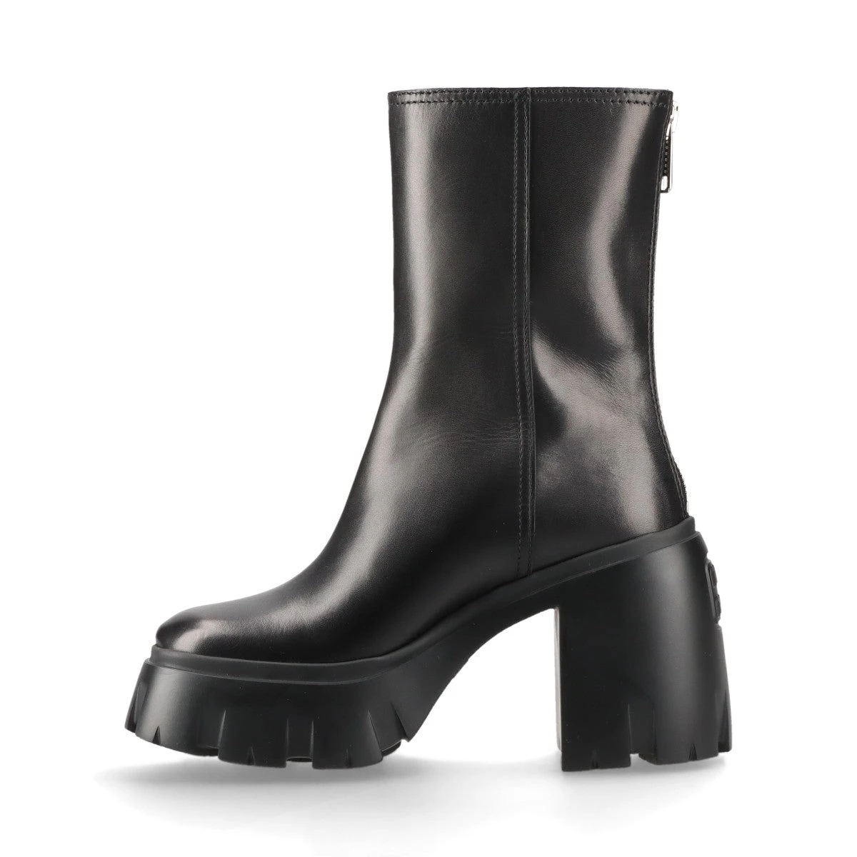 ミュウミュウ★レザー ジップデザイン ショートブーツ(35) MIU MIU ミュウミュウ Fume ロゴ Leather レザー Booties ブーツ