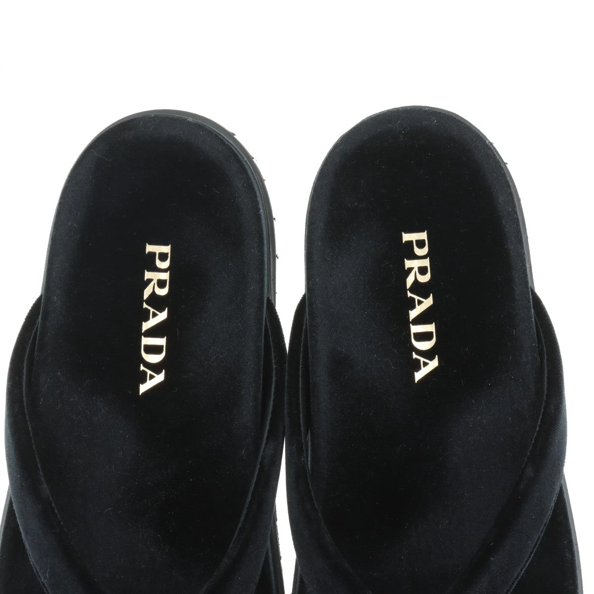 国内配送【PRADA】トライアングル ロゴ レザー サンダル トライアングルロゴ レザー ストラップスライドサンダル (PRADA