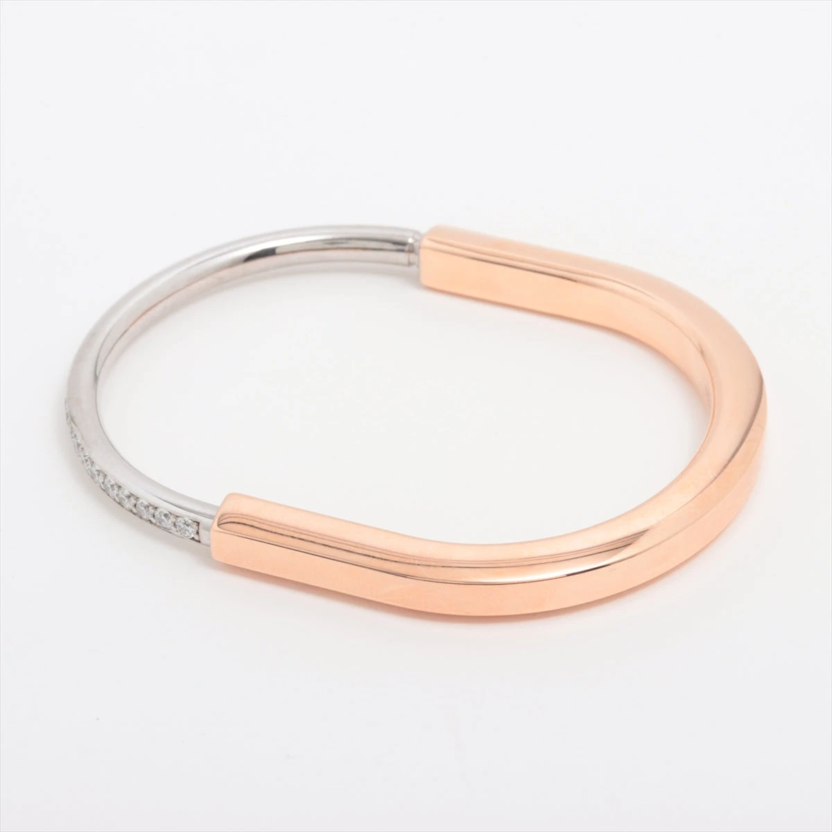 d098 希少美品ティファニーNY ナロー2P ダイヤロックバングル