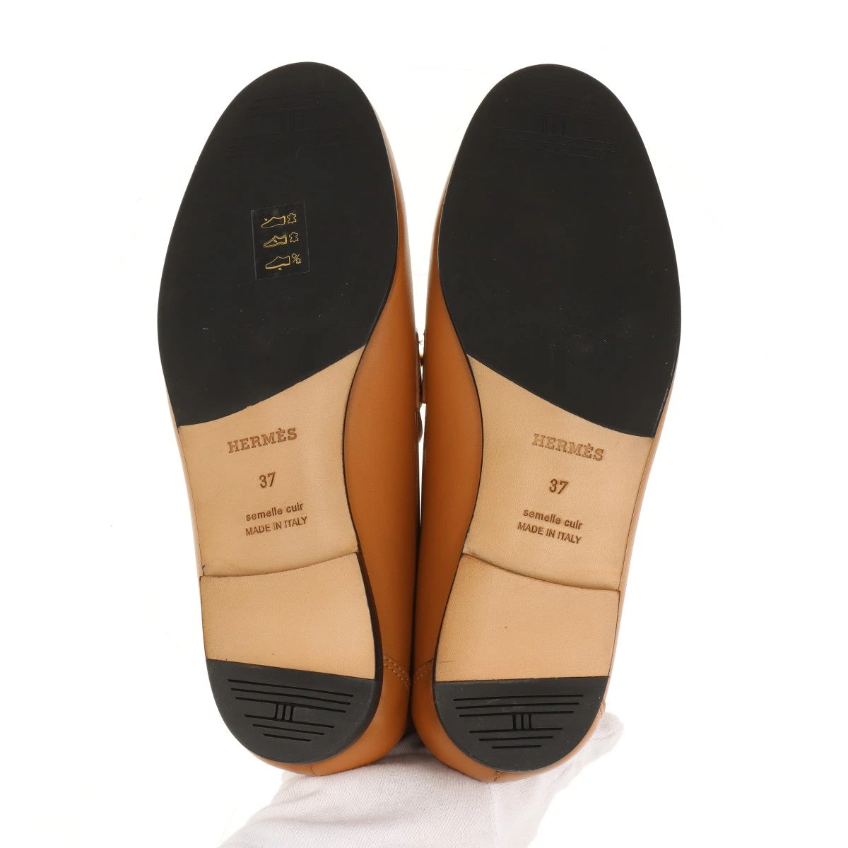 エルメス コレット レザー ローファー EU37 レディース ブラウン