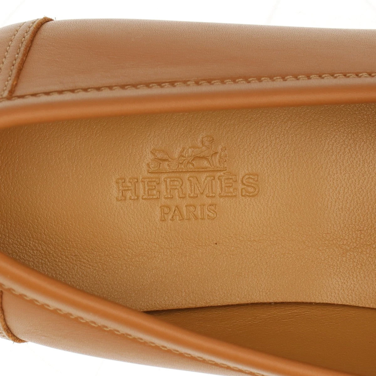 エルメス　コインローファー　レディース　37 24 ブラウン HERMES - 美品 エルメス HERMES ローファー モカシン コイン