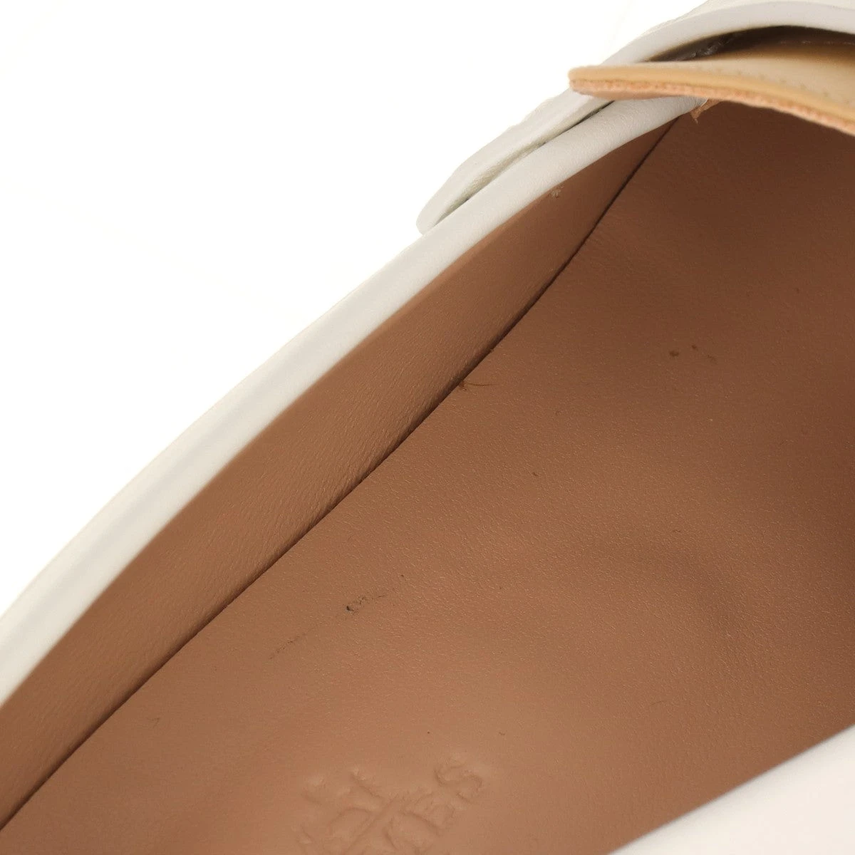 エルメス エリゼ70 レザー パンプス 37 レディース ホワイト×ベージュ