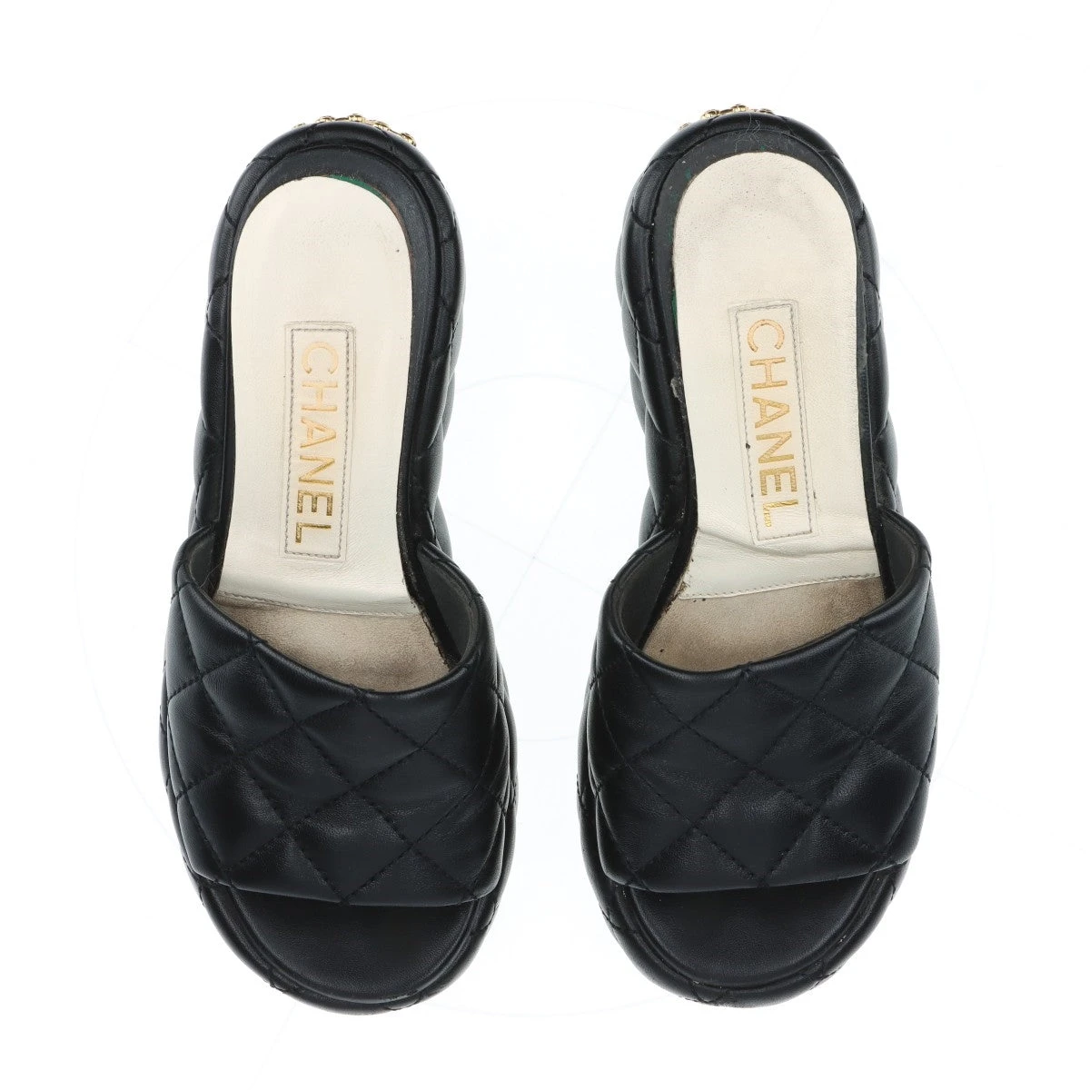『極美品』CHANEL シャネル マトラッセ レザーサンダル 35 1/2 シャネル ココマーク マトラッセ レザー サンダル 35 レディース