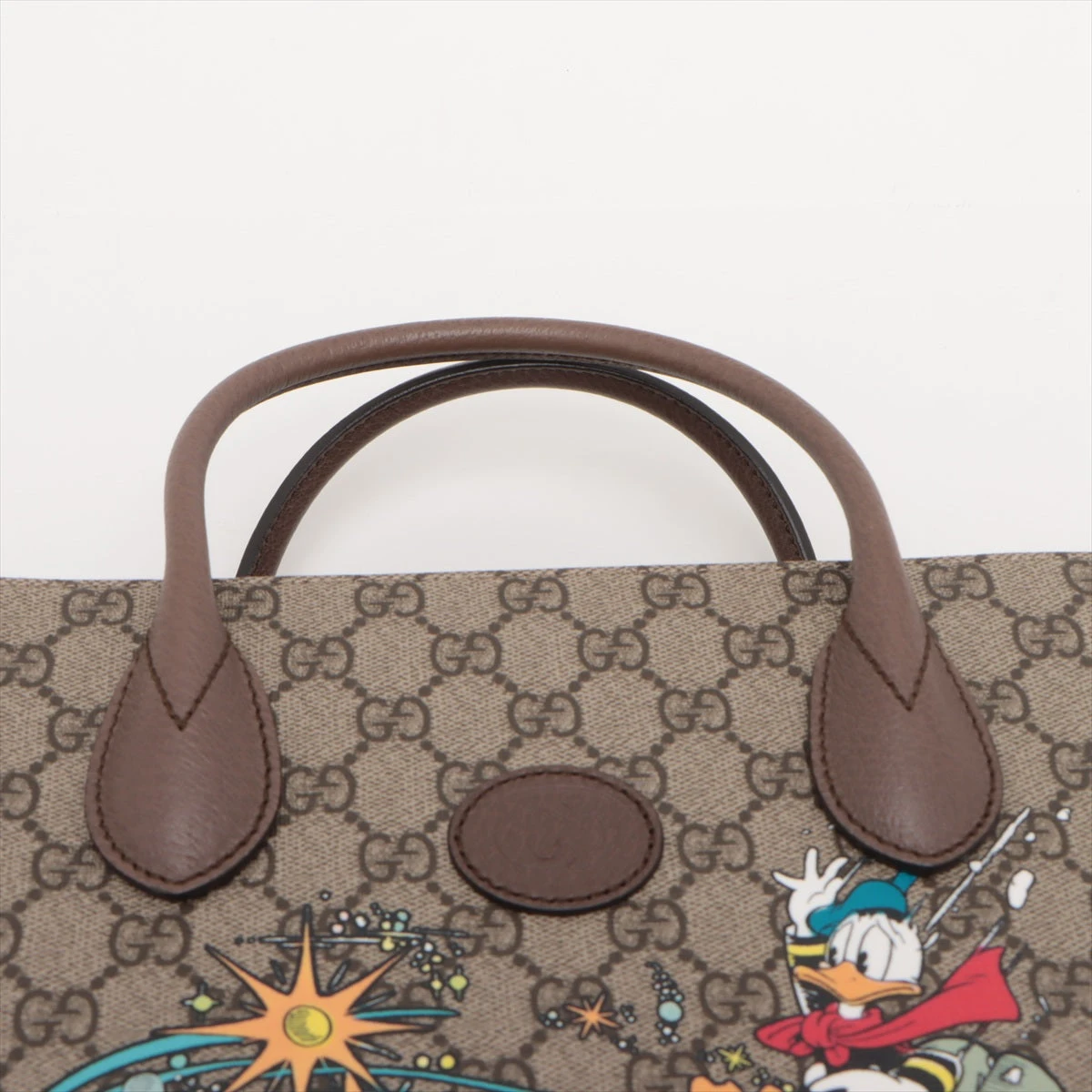 グッチ×ディズニー GGスプリーム PVC×レザー 2WAYトートバッグ