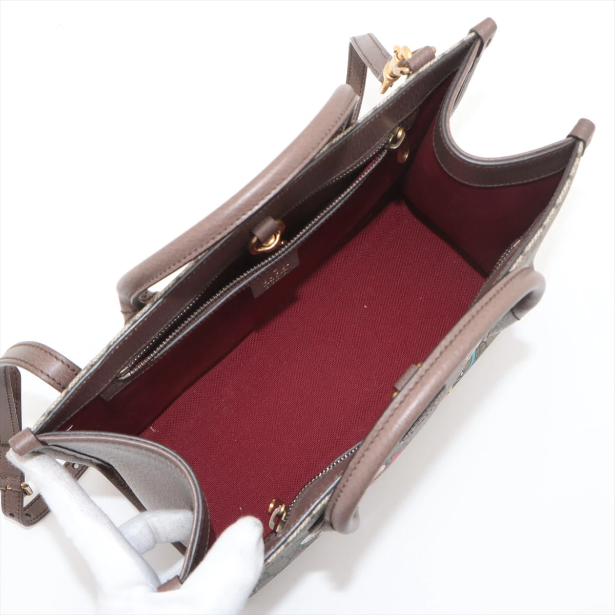 グッチ×ディズニー GGスプリーム PVC×レザー 2WAYトートバッグ