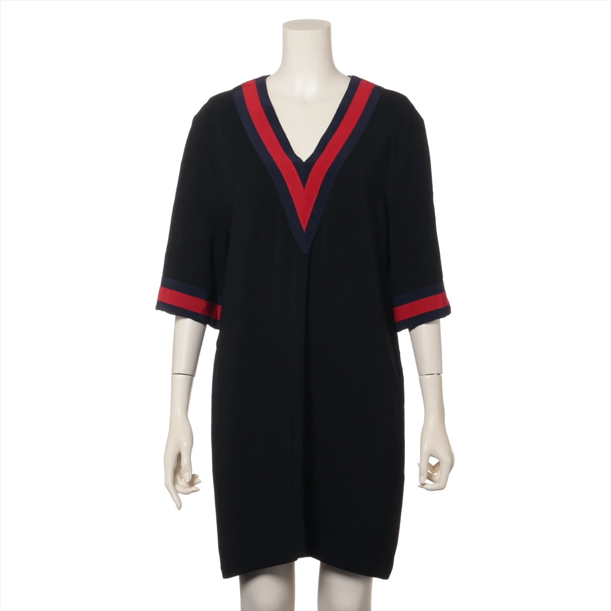 未使用 グッチ GG シルク ワンピース ベルト付き ノースリーブ ブラック