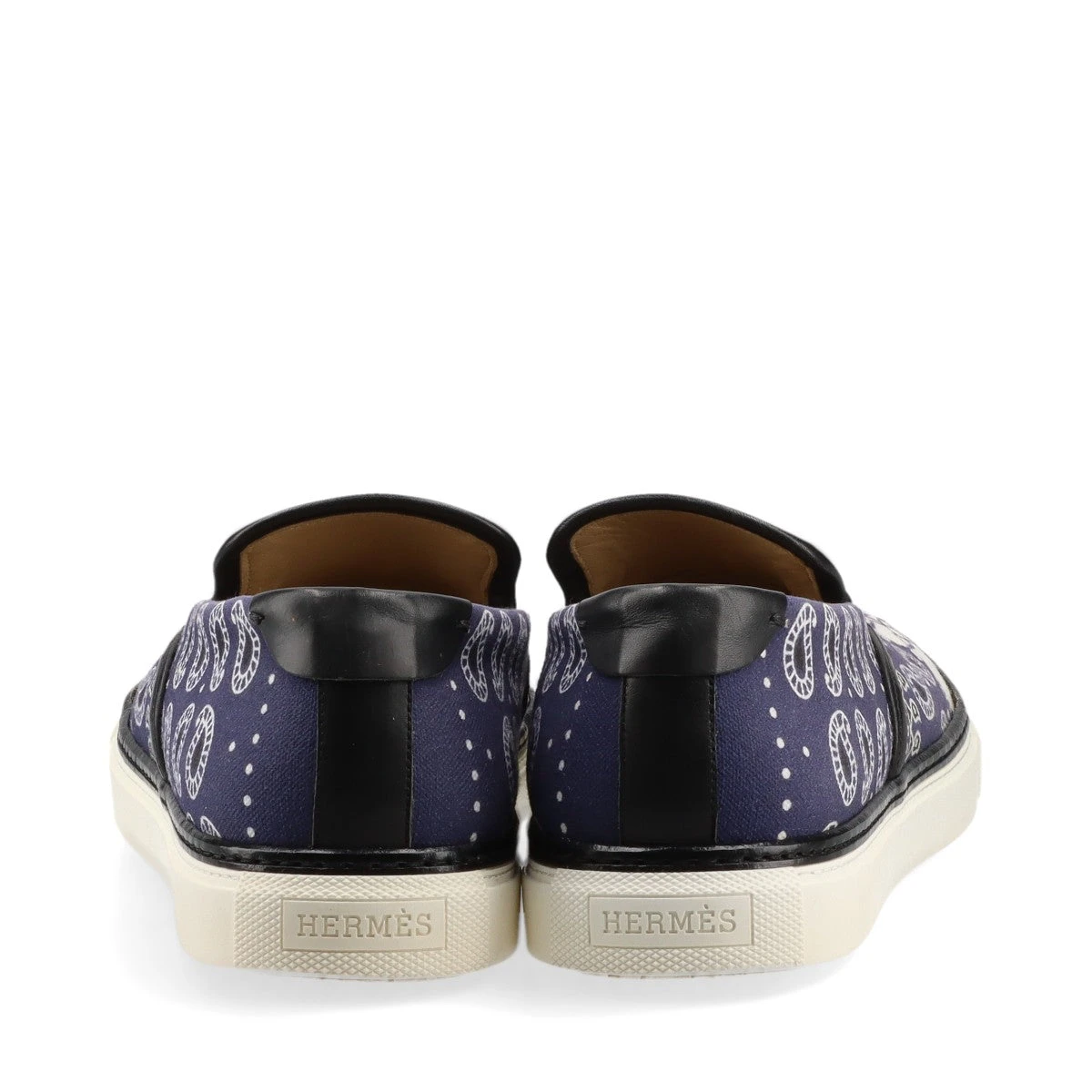 HERMES エルメス デッキシューズ キャンバス ネイビー 39 1/2
