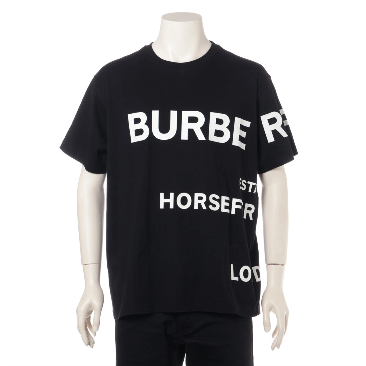 バーバリー コットン Tシャツ S メンズ ブラック 8040694 毛羽立ちあり 