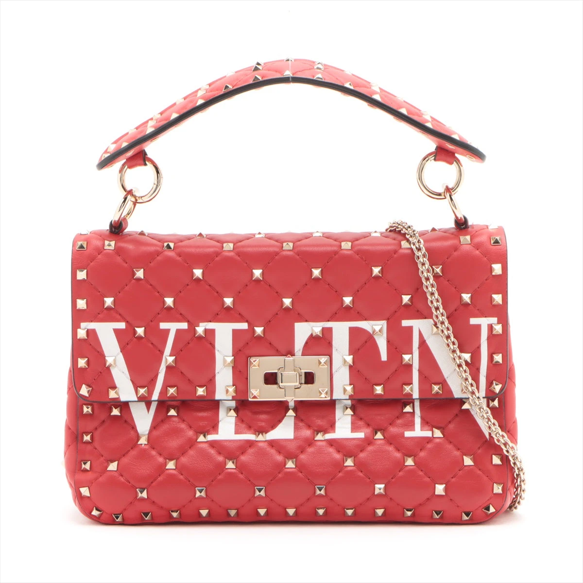 Red Valentino スタッズ付き レザー ショルダーバッグ（RE