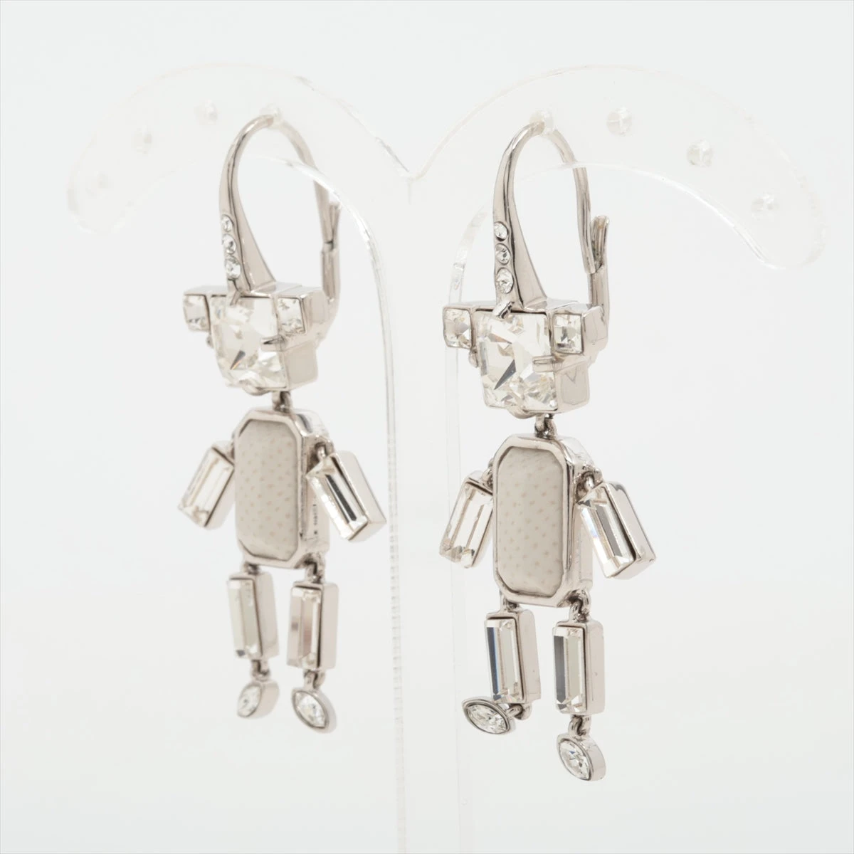 プラダ  メタル×ラインストーンシルバー ピアス プラダ ピアス(両耳用) メタル×ラインストーン シルバー