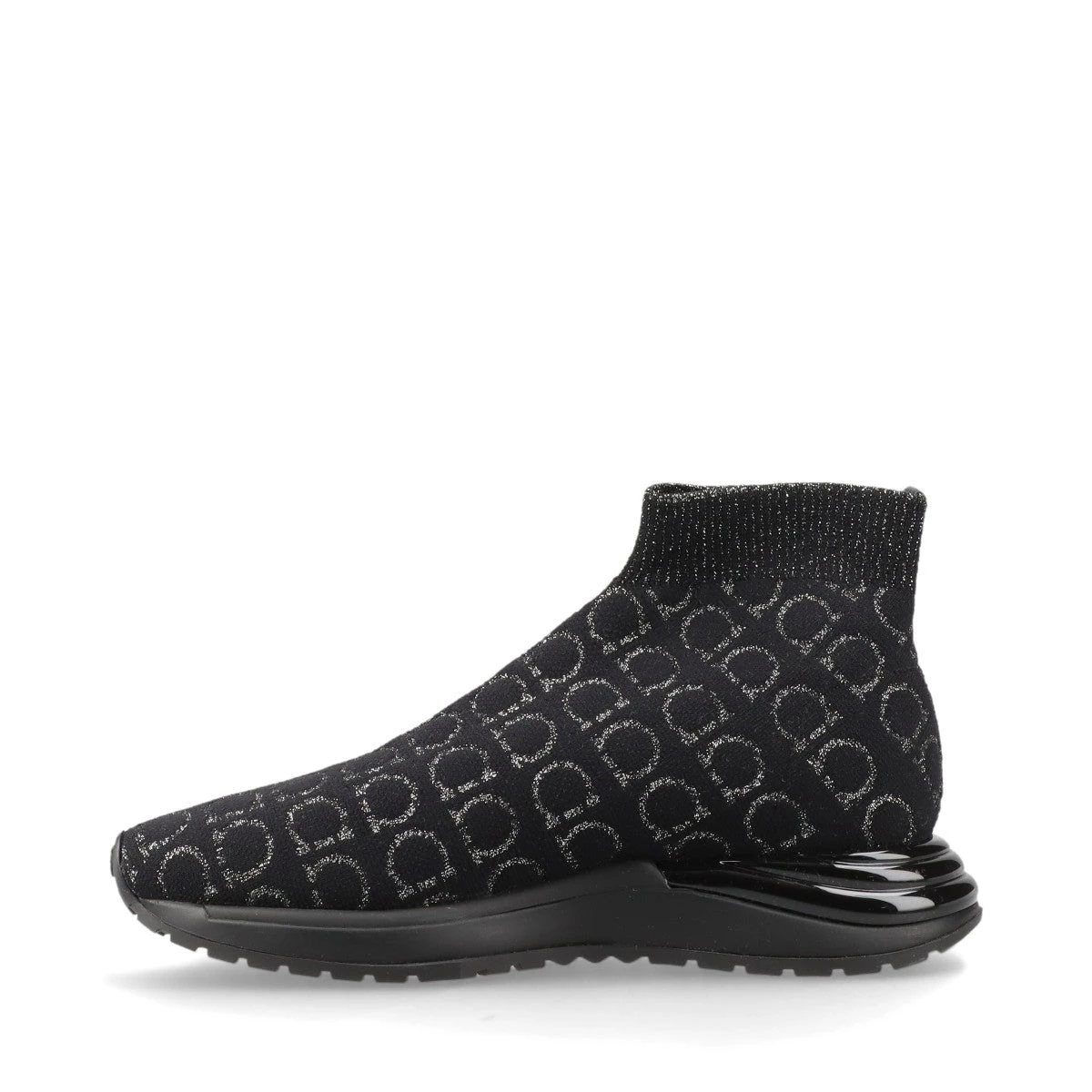 美品■フェラガモ ニット ソックススニーカー ガンチーニ ブーツ 黒 24cm フェラガモ ガンチーニ ニット ソックススニーカー 5.5C レディース