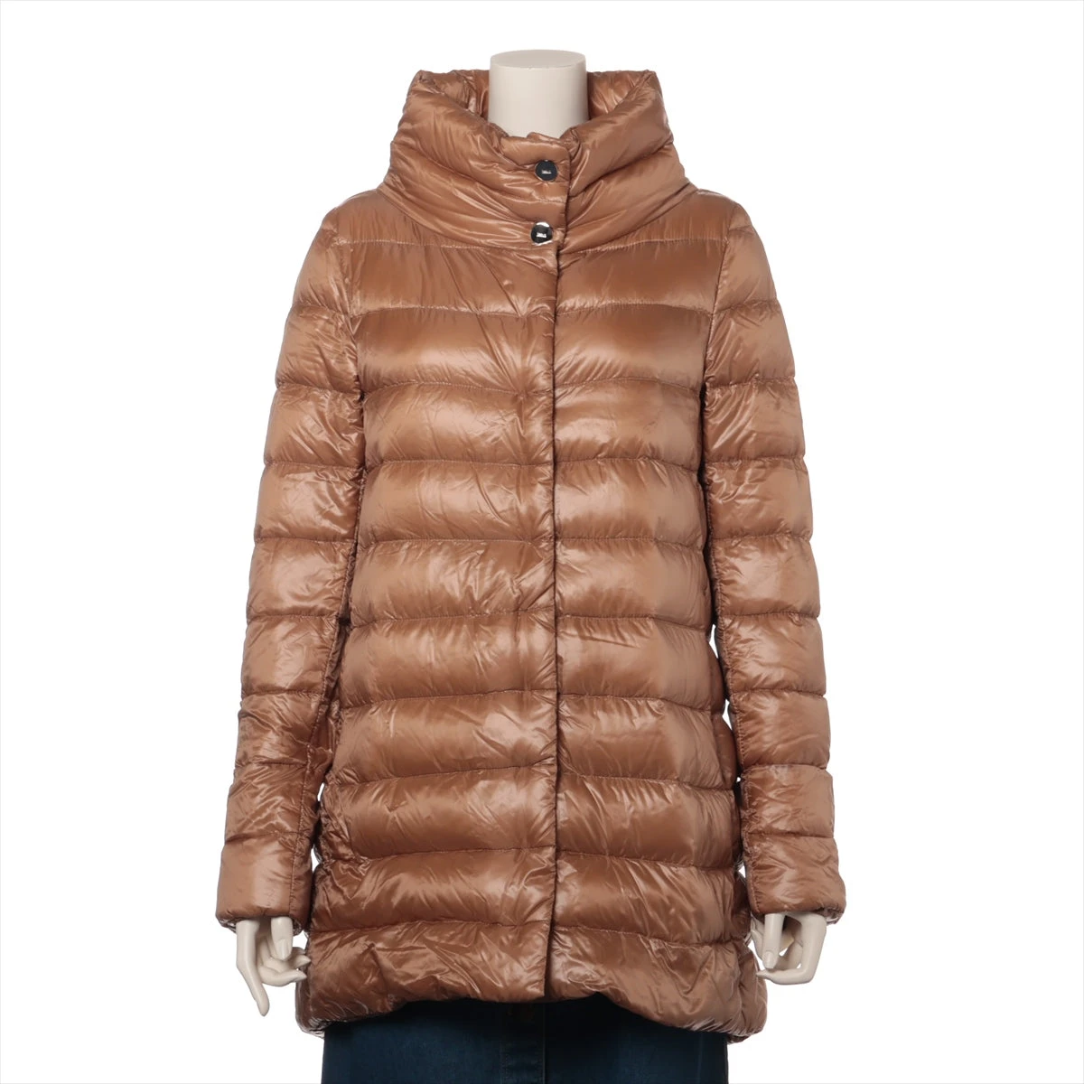 ヘルノ コットン×ポリエステル×ナイロン ダウンコート 42 レディース 