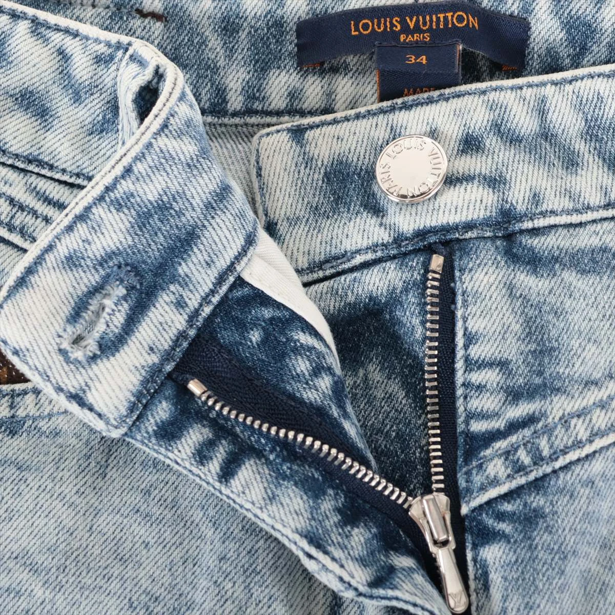 Louis Vuitton ルイヴィトン モノグラム コットン デニムパンツ ヴィトン モノグラム コットン デニムパンツ 34 レディース