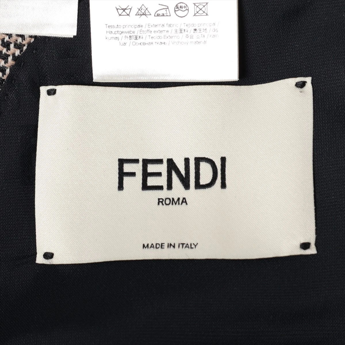 フェンディ 19年 ウール×シルク ロングコート 38 レディース