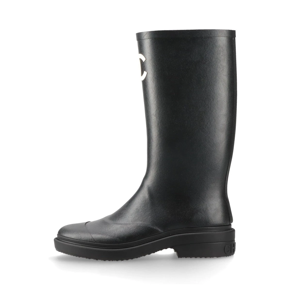 シャネル カメリア レインブーツ ココマーク ブラック EU36 ラバー