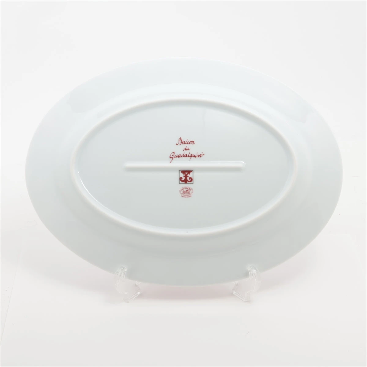 エルメス ガダルキヴィール 大皿 陶器 レッド×ホワイト オーバル