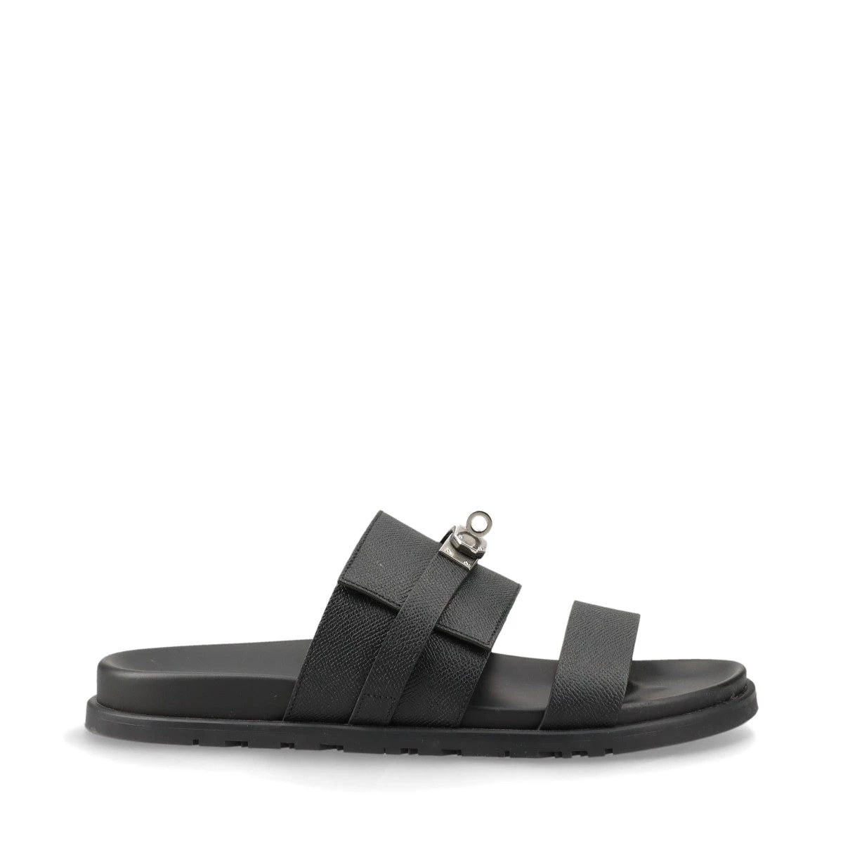 美品】エルメス リフレックス レザーサンダル パンチングロゴ 黒 43