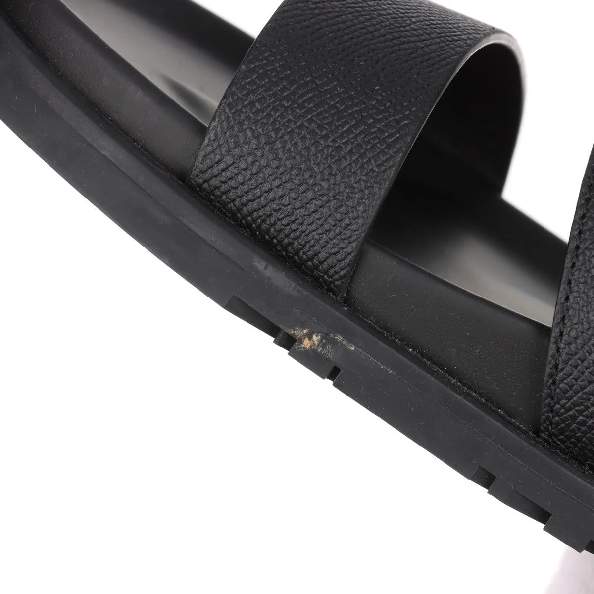 美品】エルメス リフレックス レザーサンダル パンチングロゴ 黒 43