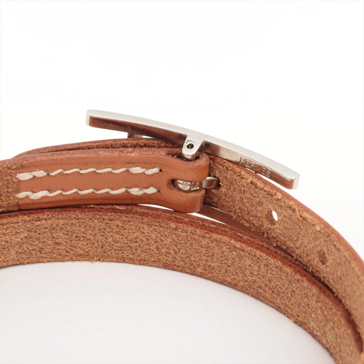 エルメス アピ3 □F ブレスレット レザー ブラウン A3283924｜中古