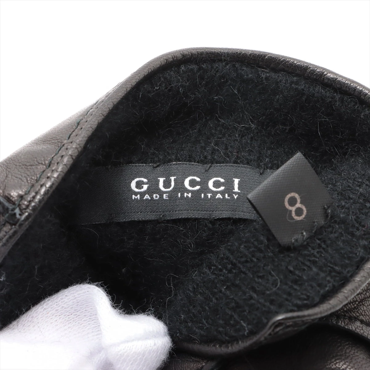 グッチ インターロッキングG グローブ 8 レザー ブラック A3275610