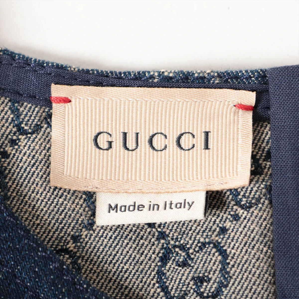 [美品]GUCCI デニム ノースリーブワンピース すっきり見え 軽やかデニムノースリーブワンピース （ロング