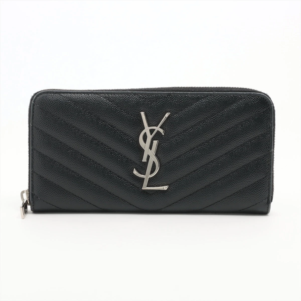 ☆箱あり美品☆サンローラン ラウンドファスナー長財布 Vステッチ ブラック ☆箱あり美品☆サンローラン ラウンドファスナー長財布 V