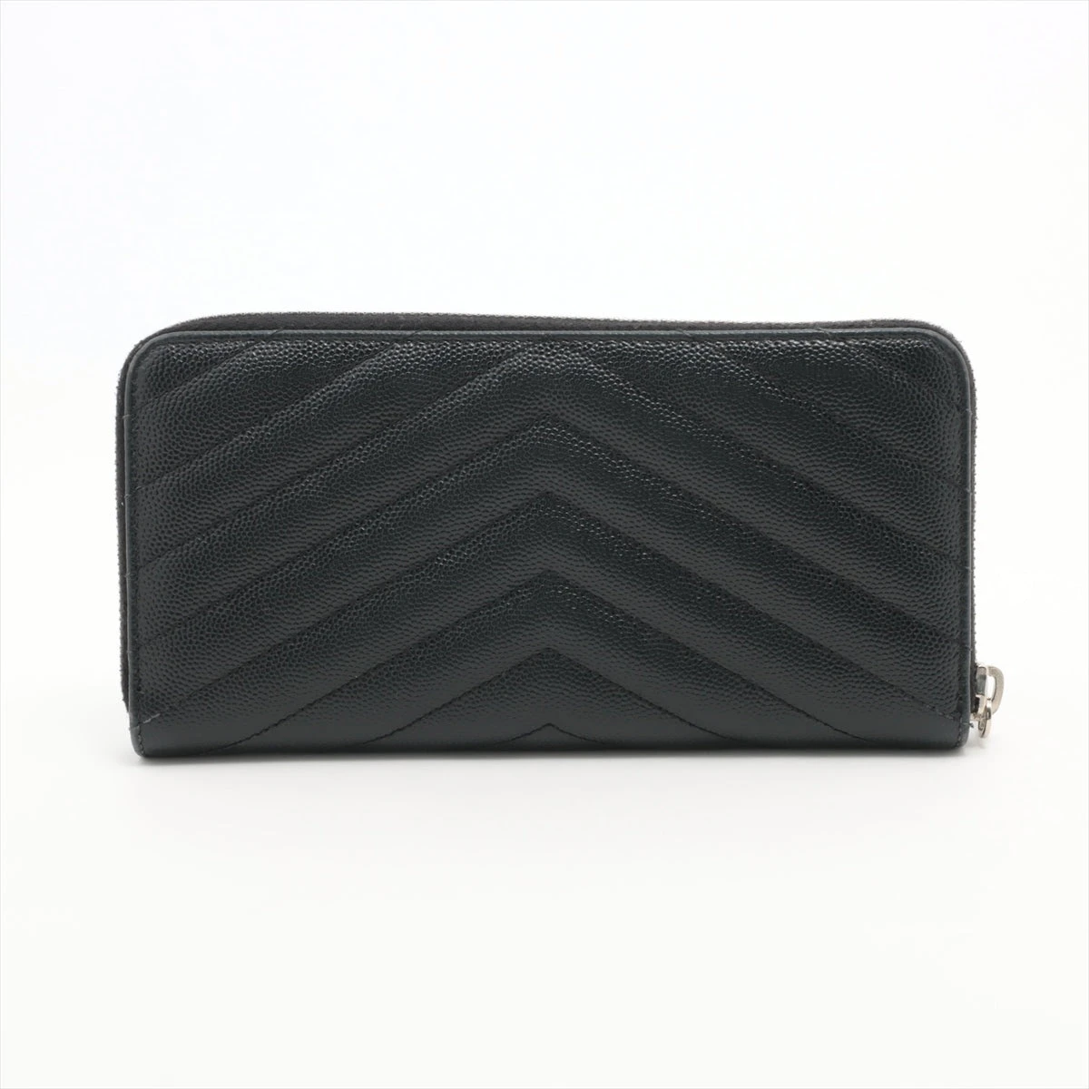 【美品】サンローラン 長財布 フラップ グレー Vステッチ キャビアスキン 美品】サンローラン 長財布 フラップ グレー Vステッチ キャビア